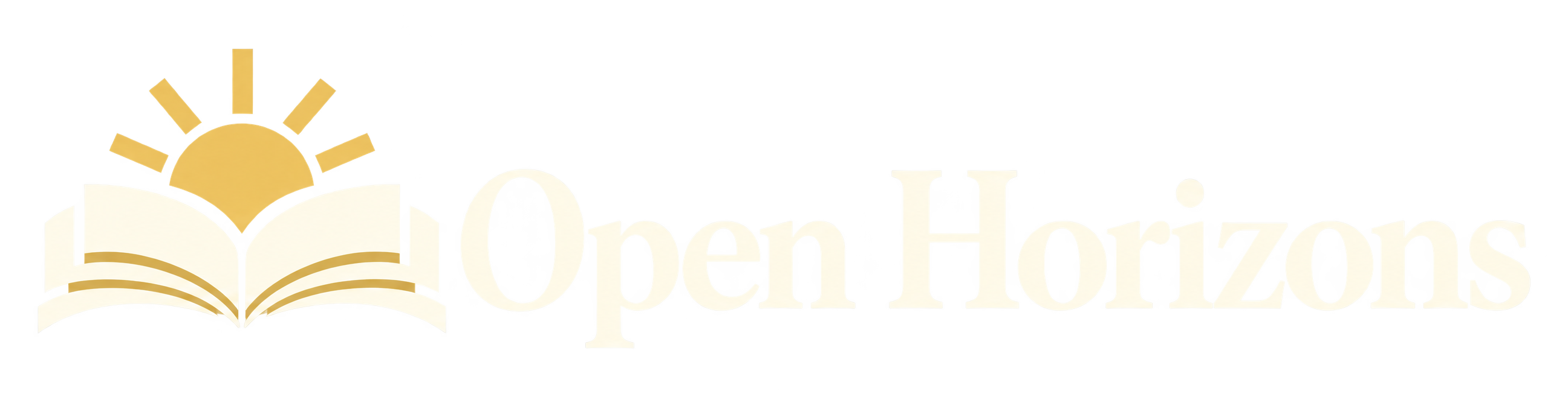 Open Horizons journal wordmark with an open book and rising sun